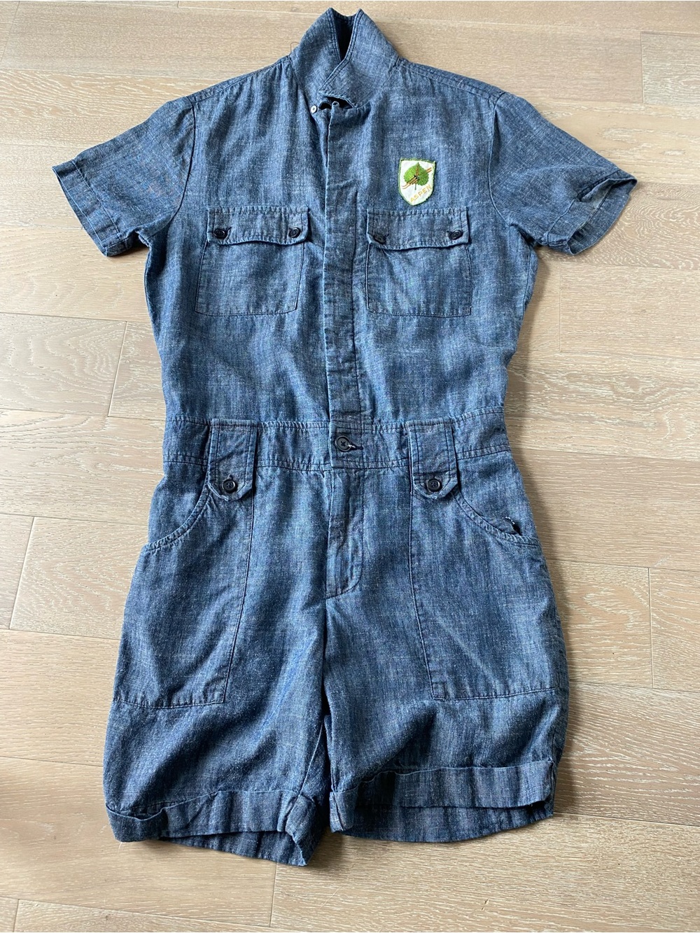 MR TURK Men's Short Jumpsuit chambray Cotton size M